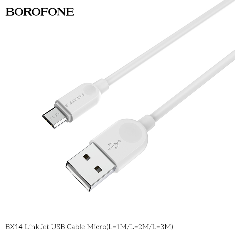 BOROFONE BX14 LinkJet USB-A to Micro-USB cable 2m NZ 4